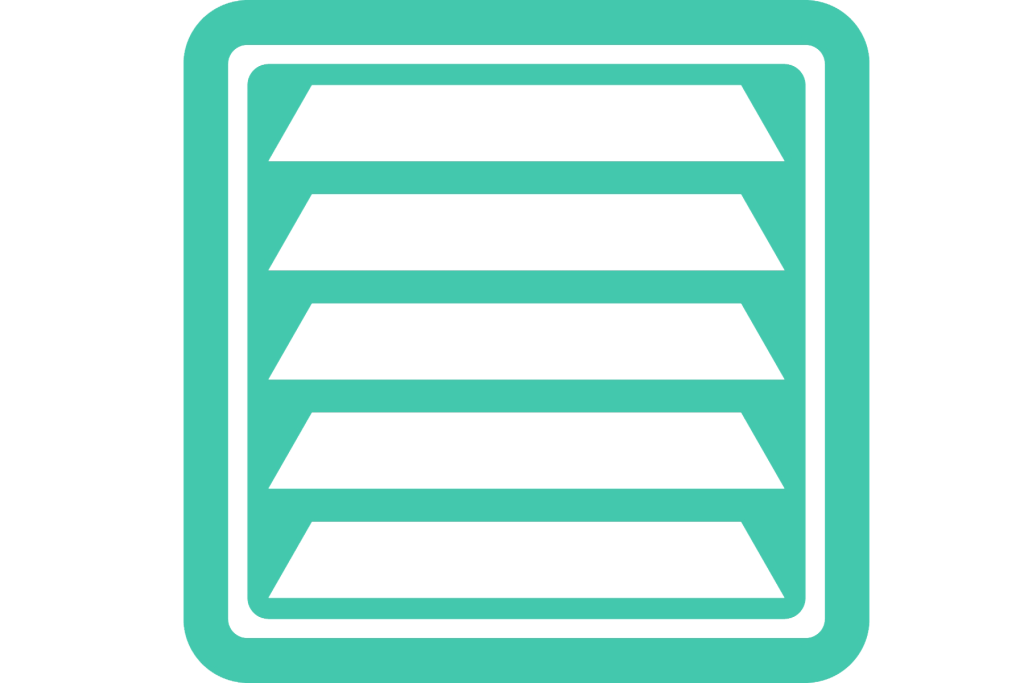 A green icon of a vent