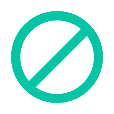 a green icon of a fire with a no icon.