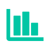 a green icon of a graph